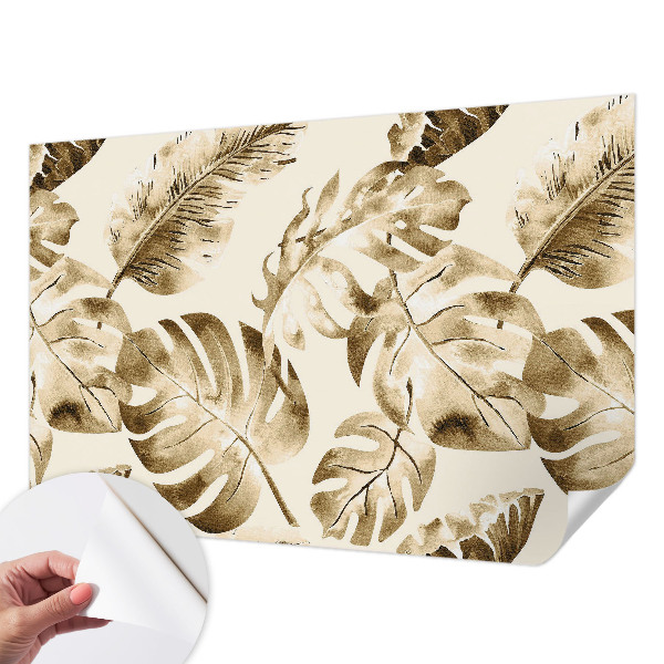 Papel de parede 3D com estampa de flora exótica