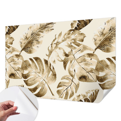 Papel de parede 3D com estampa de flora exótica