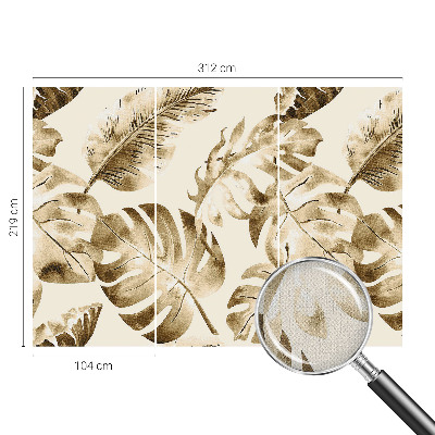 Papel de parede 3D com estampa de flora exótica