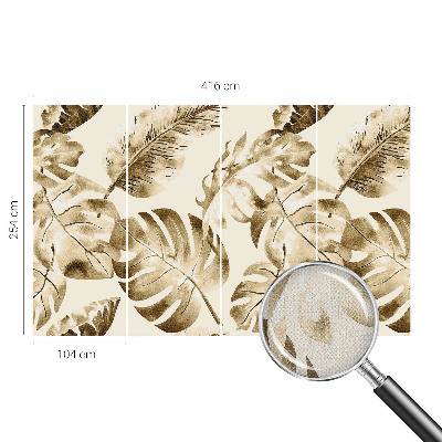 Papel de parede 3D com estampa de flora exótica
