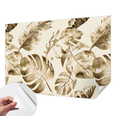 Papel de parede 3D com estampa de flora exótica