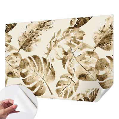 Papel de parede 3D com estampa de flora exótica
