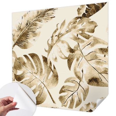 Papel de parede 3D com estampa de flora exótica