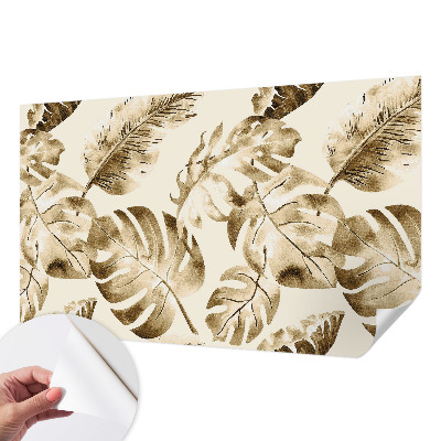 Papel de parede 3D com estampa de flora exótica