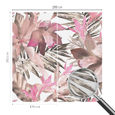 Papel de parede autocolante para sala Flores exóticas