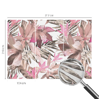 Papel de parede autocolante para sala com estampa de flores exóticas
