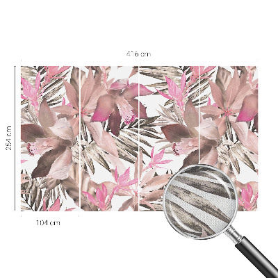 Papel de parede autocolante para sala com estampa de flores exóticas