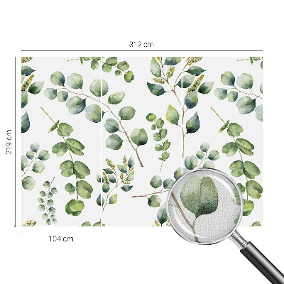 Papel de parede autocolante com padrão de folhas verdes