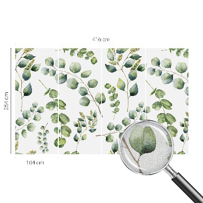 Papel de parede autocolante com padrão de folhas verdes