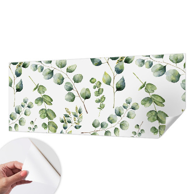 Papel de parede autocolante com padrão de folhas verdes