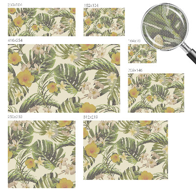 Papel de parede autocolante para sala Flora exótica