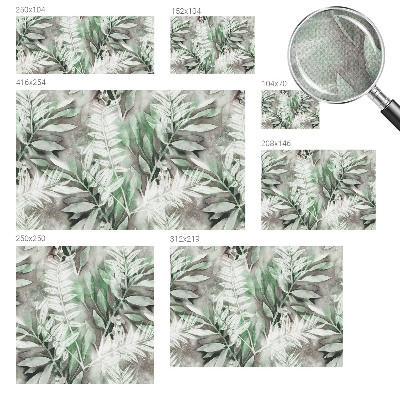Papel de parede autocolante com estampa de folhas em aquarela