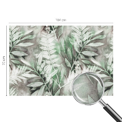 Papel de parede autocolante com estampa de folhas em aquarela
