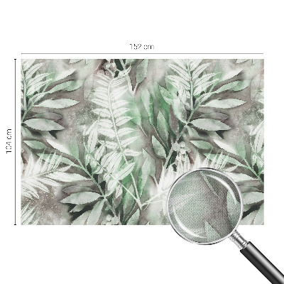 Papel de parede autocolante com estampa de folhas em aquarela