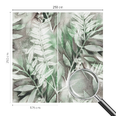 Papel de parede autocolante com estampa de folhas em aquarela