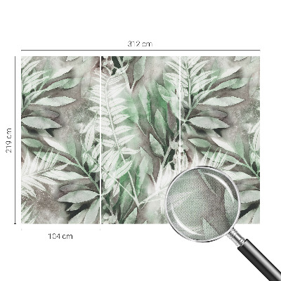 Papel de parede autocolante com estampa de folhas em aquarela