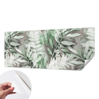 Papel de parede autocolante com estampa de folhas em aquarela