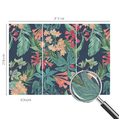 Papel de parede autocolante para quarto Flores tropicais