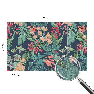 Papel de parede autocolante para quarto Flores tropicais