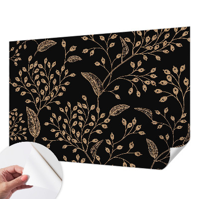 Papel de parede 3D com padrão de elegância botânica