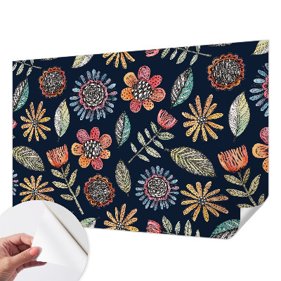 Papel de parede para criança com padrão de mosaico floral