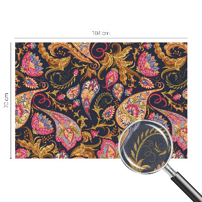 Autocolante de parede fotográfico com padrão paisley colorido
