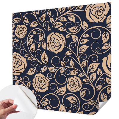 Papel de parede 3D com estampa de flores românticas