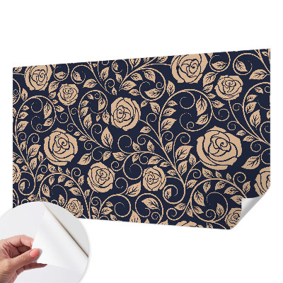 Papel de parede 3D com estampa de flores românticas