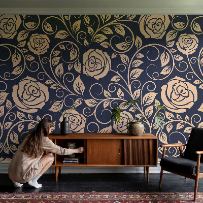 Papel de parede 3D Flores românticas