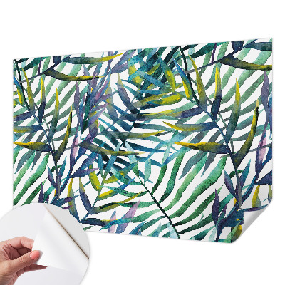Papel de parede autocolante com estampa de vegetação exótica