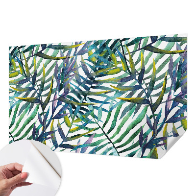 Papel de parede autocolante com estampa de vegetação exótica