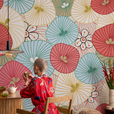 Papel de parede infantil com estampa floral