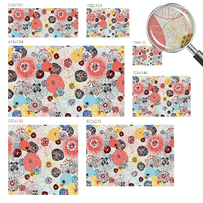 Papel de parede autocolante para quarto Flores coloridas