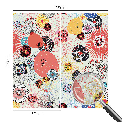 Papel de parede autocolante para quarto com estampa de flores coloridas