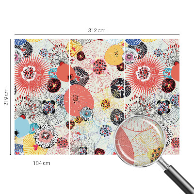 Papel de parede autocolante para quarto Flores coloridas
