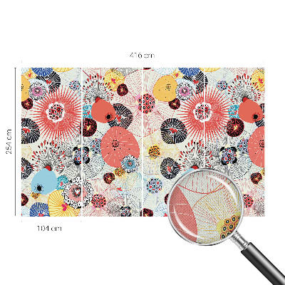 Papel de parede autocolante para quarto Flores coloridas