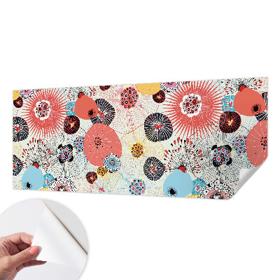 Papel de parede autocolante para quarto com estampa de flores coloridas