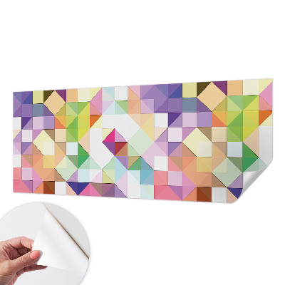 Papel de parede autocolante para sala com padrão de formas coloridas