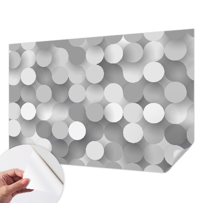 Papel de parede para criança com padrão de círculos cinzentos