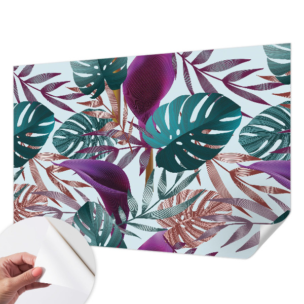 Papel de parede autocolante para sala Composição tropical