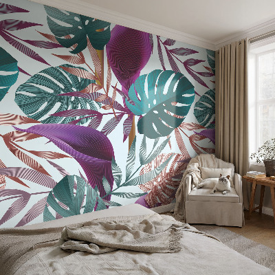 Papel de parede autocolante para sala Composição tropical