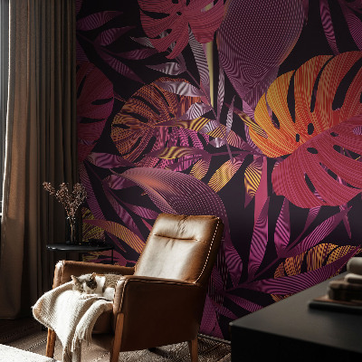 Papel de parede 3D Folhas exóticas