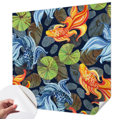 Papel de parede autocolante para sala Padrões de peixe