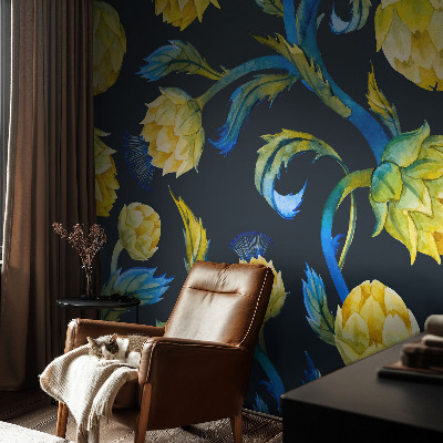 Papel de parede autocolante para quarto com estampa Virtuoso das Plantas
