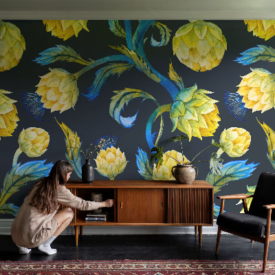 Papel de parede autocolante para quarto com estampa Virtuoso das Plantas