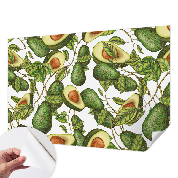 Papel de parede autocolante com padrão de abacate