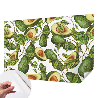 Papel de parede autocolante com padrão de abacate