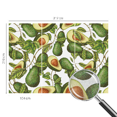 Papel de parede autocolante com padrão de abacate