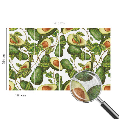 Papel de parede autocolante com padrão de abacate