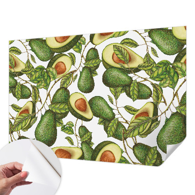 Papel de parede autocolante com padrão de abacate